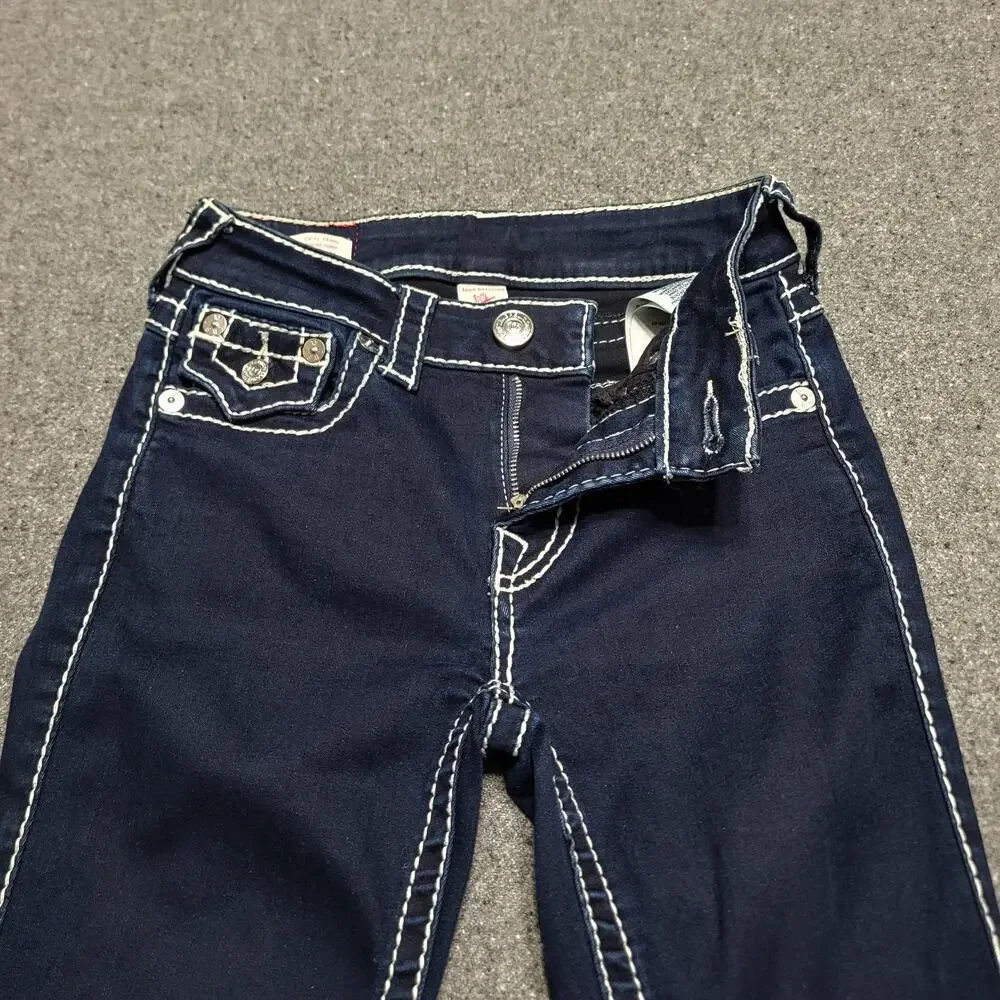 True Religion Jeans Women 25 Blue Jennie Curvy Skinny Chunky Stitch Streetwear